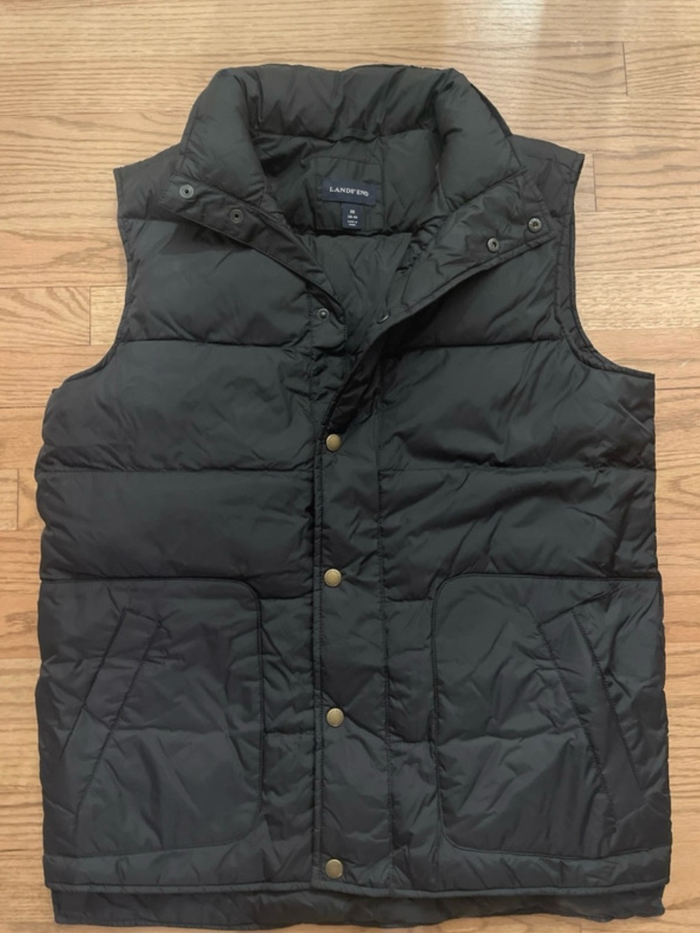 Mens Lands' End Black Vest